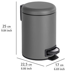 Wenko Kosz na śmieci z pedałem Leman 3 l, szary, 3 l