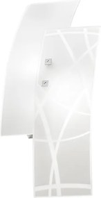 Frida lampa ścienna 2xE14 z białego szkła satynowego, chromowana rama, elegancki design, IP20, szer. 46 cm