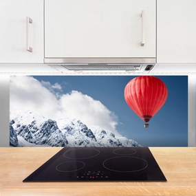 Panel Szklany do Kuchni Lot Balonem nad Śnieżnymi Alpami