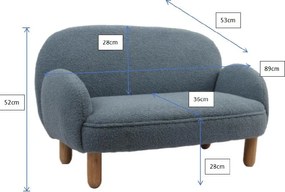Beżowa sofa dla dzieci z materiału bouclé 89 cm Rocky – Vipack