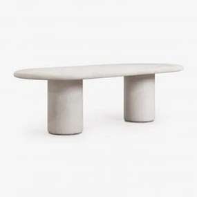 Owalny Stół Ogrodowy 260x110 Cm Z Cementu Aurean Sand Grey - Sklum