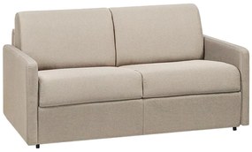 Kanapa 2-osobowa z ekspresowym mechanizmem rozkładania z tkaniny CALIFE - Kolor: beżowy - Miejsce do spania: 120 cm - Materac 22 cm z pamięcią kształtu