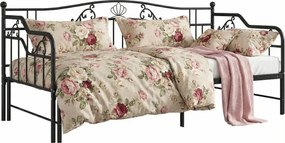 Czarne Metalowe Łóżko Rozkładane 90X200 Cm M8-P05