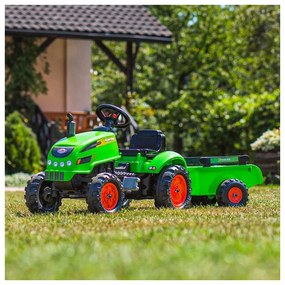 Falk traktorek x tractor zielony z przyczepką klakson od 2 lat