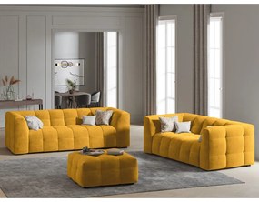 Żółta aksamitna sofa Windsor &amp; Co Sofas Vesta, 208 cm