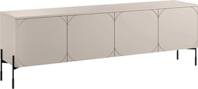 Szafka RTV Sonatia 200 cm czterodrzwiowa na metalowych nogach - kaszmir