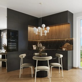 Żyrandol HALO 6 beżowy ryflowany SOLLUX  LIGHTING