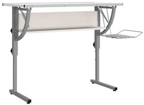Biało-szare metalowe biurko kreślarskie podnoszone - Guveri