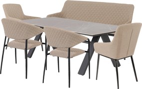 Doppler NOVA PARIS LIKA-TEX® ogrodowy zestaw wypoczynkowy 2+2 mocca