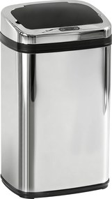 HOMCOM Kosz na Śmieci Automatyczny Stalowy 30L Srebrzysty 33x25x58cm Higieniczny i Nowoczesny | Aosom PL