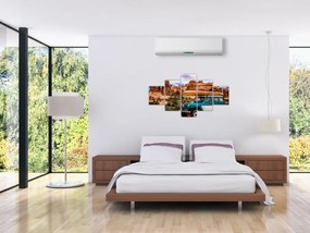 Obraz pojazdu terenowego w górach (125x70 cm)