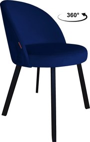 Krzesło TRIX tkanina Welur noga metalowa : Kolor nogi - Czarna profil, Kolor tkaniny - VELVET - MG16, Typ siedziska - Siedzisko obrotowe 360°