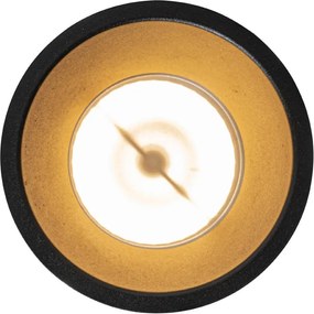 Set van 6 moderne inbouwspots zwart met goud GU10 70mm IP44 - Dept