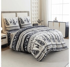 PrzytulneMieszkanie.pl PrzytulneMieszkanie.pl Pościel z mikropluszu WINTER DEER szare Rozmiar pościeli: 2 szt 70 x 90 cm | 200 x 220 cm