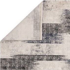 Dywan abstrakcyjny - 200x290cm - granatowy, kremowy, czarny - Kuza Lines