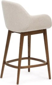 Beżowy tapicerowany hoker z podłokietnikami (wysokość siedziska 66 cm) Konna – Kave Home