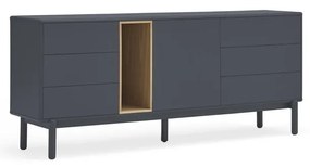 Ciemnoszara wysoka komoda 180x76 cm Corvo – Teulat