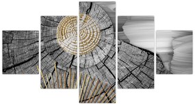 Obraz - Pień drzewa w kolażu (125x70 cm)