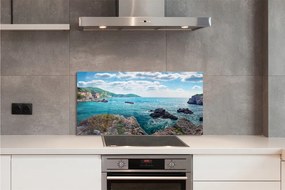 Panel Szklany Greckie Góry nad Lazurowym Morzem