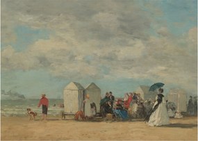 Obraz - Eugène Boudin, Beach Scene, reprodukcje (70x50 cm)