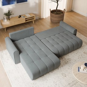 Masseno Narożnik FRIGA z funkcją spania i pojemnikiem na pościel Narozniki L, Rozkładana sofa - Szary, ARAGON 93