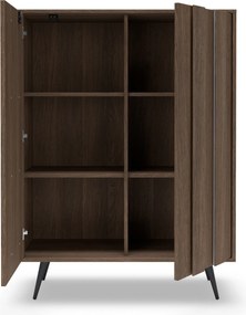 Komoda wysoka Flaro 93 cm z oświetleniem - dąb dunin