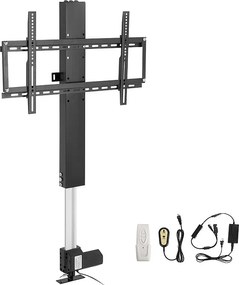 Uchwyt Ścienny na Telewizor SucceBuy 220 V 71 cm Automatyczny Uchwyt do Podnoszenia Telewizora z Pilotem do Użytku Domowego, Czarny