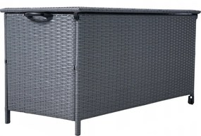 Skrzynia ogrodowa na poduszki z technorattanu XL-SD-L, 133x56x64 cm, kolor szary