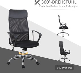 Vinsetto Krzesło Biurowe do Biurka Regulowane na Wysokość Funkcja Nachylenia 60x60x92cm Kremowe | Aosom PL