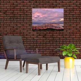 Obraz na szkle - Zmierzch nad miastem (70x50 cm)
