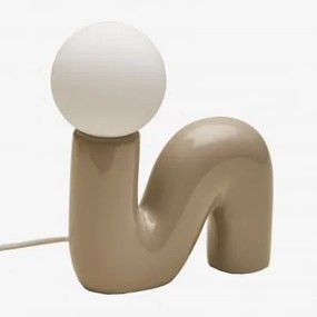 Lampa Stołowa Ceramiczna Z Kulą Szklaną Vireto Kremowa & A - Sklum