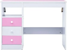 Różowo-białe biurko dziecięce z uchylnym blatem F6-L91