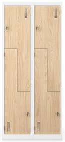 Szafa ubraniowa typu L JULIA, 800 x 1850 x 450 mm, Eco Design: biała/dąb sonoma