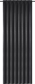 Czarna zasłona OXFORD 140x250 cm Zawieszanie: Metalowe pierścienie