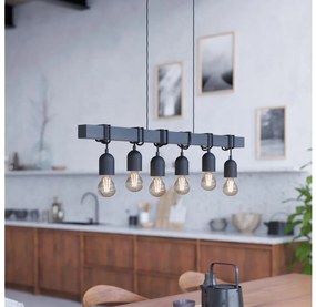 Eglo 44062 - Żyrandol na lince TOWNSHEND 6xE27/60W/230V