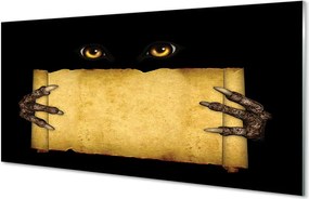 Panel szklany do Kuchni Straszne Oczy i Palce na Papierze