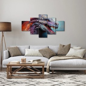 Obraz - Ilustracja przedstawiająca smoka (125x70 cm)