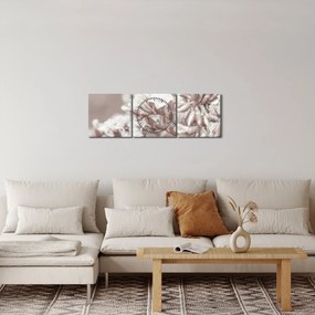 Obraz - Szczegół gałązek (z zegarem) (90x30 cm)