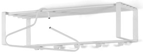 Biały metalowy wieszak ścienny z półką Rex – Spinder Design
