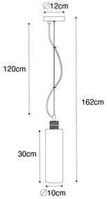 Nowoczesna lampa wisząca czarna z przydymionym szkłem - Stavelot Nowoczesny Oswietlenie wewnetrzne