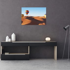 Obraz - latające balony na pustyni (70x50 cm)