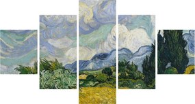 Obraz - Vincent van Gogh, Wheat Field with Cypresses, reprodukcje (125x70 cm)