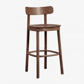 Zestaw 4 Wysokich Stołków Drewnianych Taleri Wenge & ↑65 Cm - Sklum