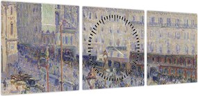 Obraz - Camille Pissarro, The Place du Havre, reprodukcje (z zegarem) (90x30 cm)