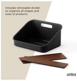 Czarny organizer łazienkowy na kosmetyki z plastiku z recyklingu Bellwood – Umbra
