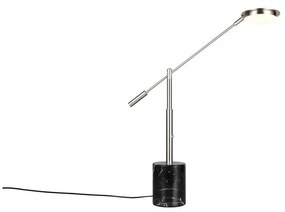 Czarna/w kolorze srebra lampa stołowa LED (wysokość 65 cm) Fiore – Trio Select