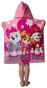 Różowe ponczo dziecięce frotte Paw Patrol – Jerry Fabrics