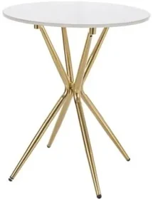 Stolik kawowy AZALIA CERAMIC 50x50 biały marmur/złoty SIGNAL