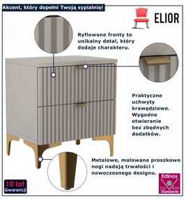 Beżowy stolik nocny na nóżkach D4-L50