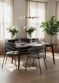 Komplet szarych welurowych krzeseł do jadalni 4 szt. K2-Z55